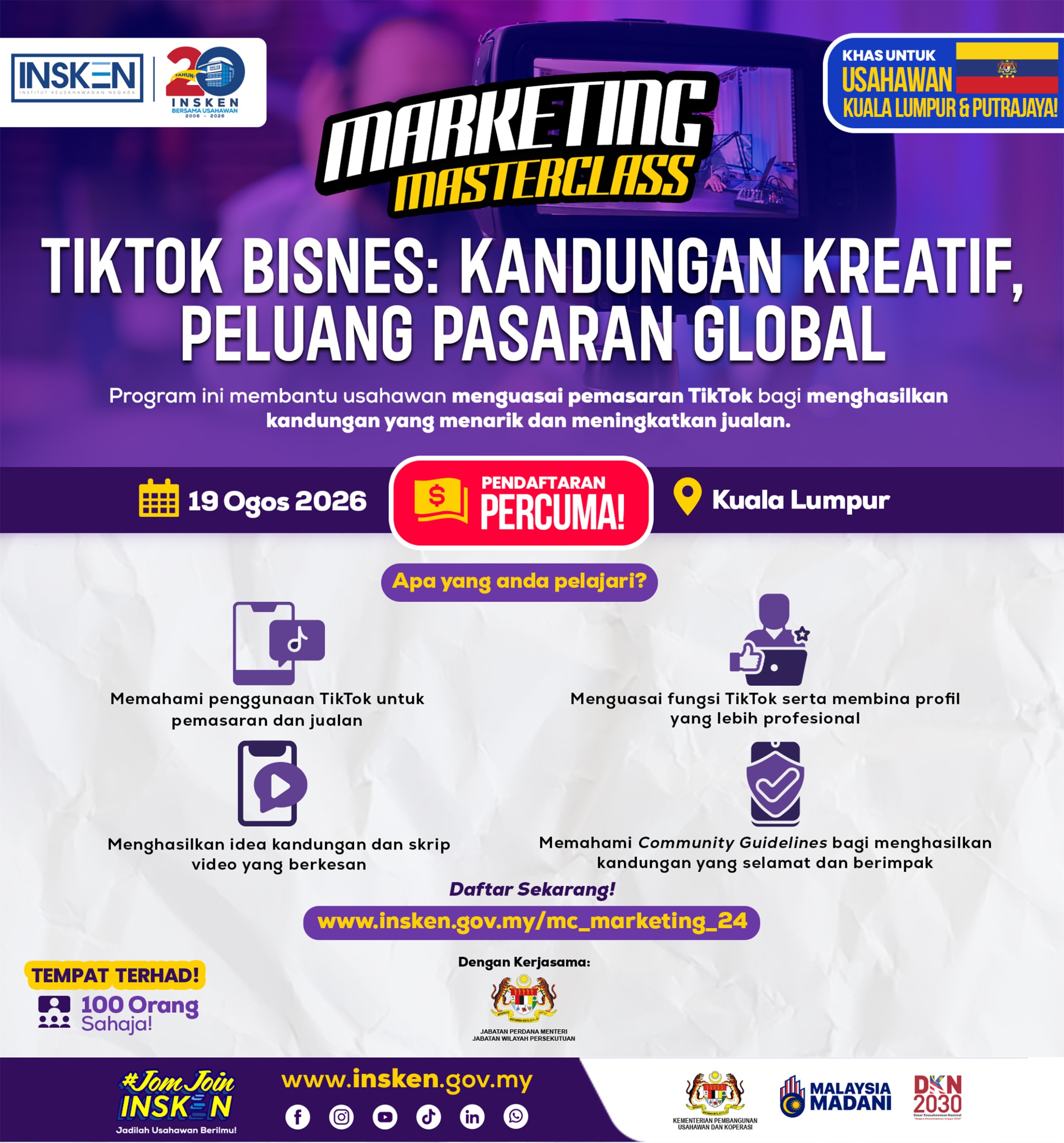 MOFA (M) - TikTok Bisnes: Kandungan Kreatif, Peluang Pasaran Global
